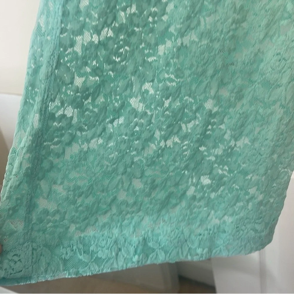 Free People All Day Lace Flare Pants Turquoise Blue Large